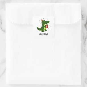Lief Cadeaukrokodil Vierkante Sticker
