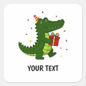 Lief Cadeaukrokodil Vierkante Sticker (Voorkant)
