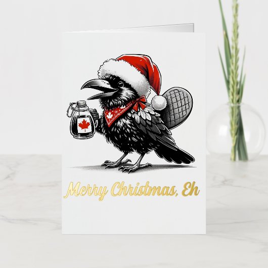 Lief Canadese Kerstkraai Folie Wenskaart (Voorkant)