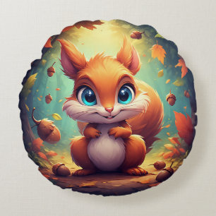Lief cartoon eekhoorn bosrijke kinderkamer decorat rond kussen