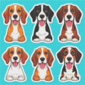 Lief Cartoon Knuffel Hond Stickers (Voorkant)