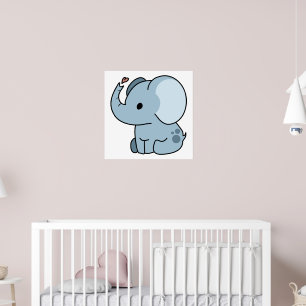 Lief cartoon whimsieke olifant poster