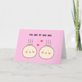 Lief Chinees Bao Bun-koppel woordspeling liefde Kaart