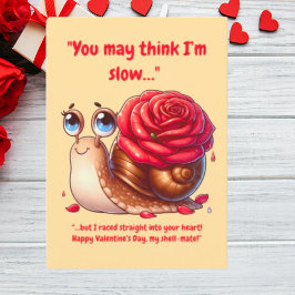 Lief Creatief Grappig Bericht Bloem Slak Valentijn Feestdagenkaart