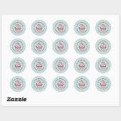Lief Cupcake Verjaardagsviering Dank u Ronde Sticker (Vel)
