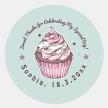 Lief Cupcake Verjaardagsviering Dank u