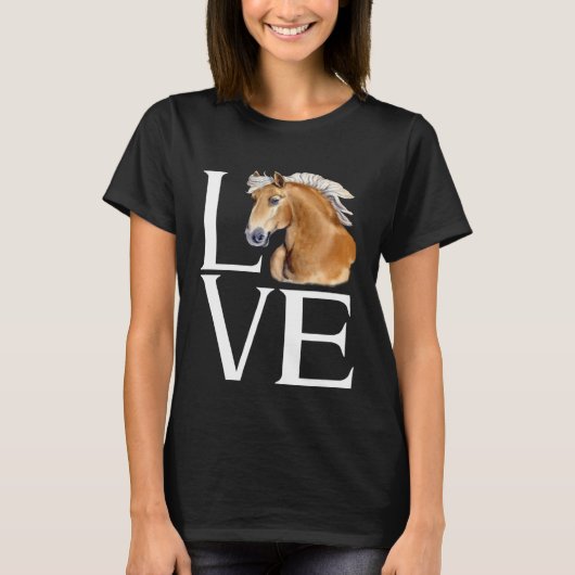 Lief Cute Haflinger Paard T-shirt (Voorkant)