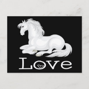 Lief Cute Witte Paard Ruiters Paarden Pony Briefkaart