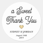 Lief Dank u Elegant Retro Script bruiloft gunst Ronde Sticker (Voorkant)