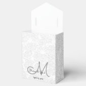 Lief dank u wit zwart grijs bruiloft monogram bedankdoosjes (Geopend)