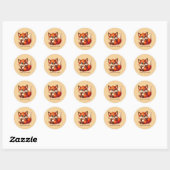 Lief dier liefde vos aanpasbaar ronde sticker (Vel)