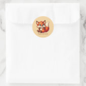 Lief dier liefde vos aanpasbaar ronde sticker (Tas)