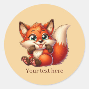Lief dier liefde vos aanpasbaar ronde sticker