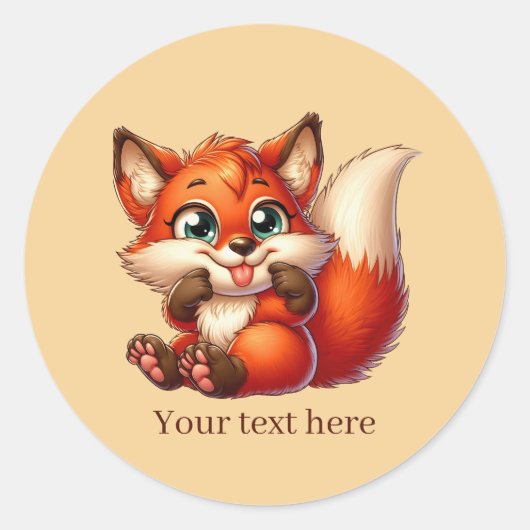 Lief dier liefde vos aanpasbaar ronde sticker (Voorkant)