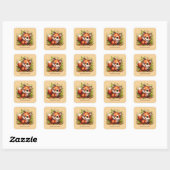 Lief dier liefde vos aanpasbaar vierkante sticker (Vel)