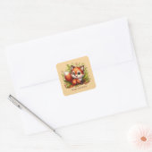 Lief dier liefde vos aanpasbaar vierkante sticker (Envelop)