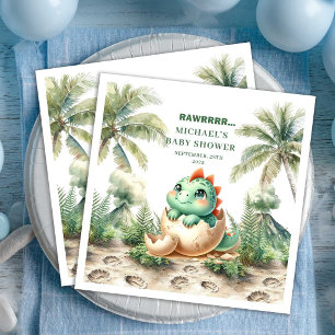 Lief Dino Kuikent Soon Baby Shower Papier Servet