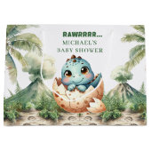 Lief Dinobabyshower Cadeautas Komt Gauw Uit Het Ei (Voorkant)