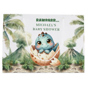 Lief Dinobabyshower Cadeautas Komt Gauw Uit Het Ei (Achterkant)