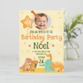 Lief dinosaurusje met eigen foto kaart (Staand voorkant)