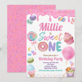 Lief Een 1e Verjaardagsfeestje Roze Pastel Sprinkl Kaart (Voorkant / Achterkant)