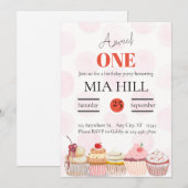 Lief Een Jaar Oud Verjaardagsfeestuitnodiging Kaart (Voorkant / Achterkant)