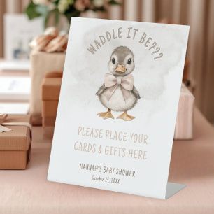 Lief Eendje Waggel Het Zal Zijn Baby Shower Cadeau Reclamebord Met Voetstuk