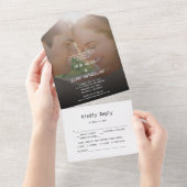 Lief eenvoudig foto bruiloft all in one uitnodiging (Afscheurbaar)