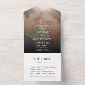 Lief eenvoudig foto bruiloft all in one uitnodiging (Binnen)