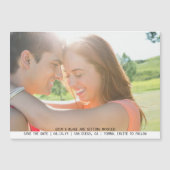 Lief Eenvoudig Fotohuwelijk Sla de Datum op Magnetische Uitnodiging (Voorkant)