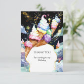 Lief eenvoudig roomijs Verjaardag Bedankkaart (Staand voorkant)