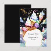 Lief eenvoudig roomijs Verjaardag Bedankkaart (Voorkant / Achterkant)