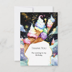 Lief eenvoudig roomijs Verjaardag Bedankkaart