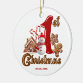 Lief eerste Kerstmis Keramisch Ornament (Links)