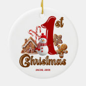 Lief eerste Kerstmis Keramisch Ornament (Achterkant)