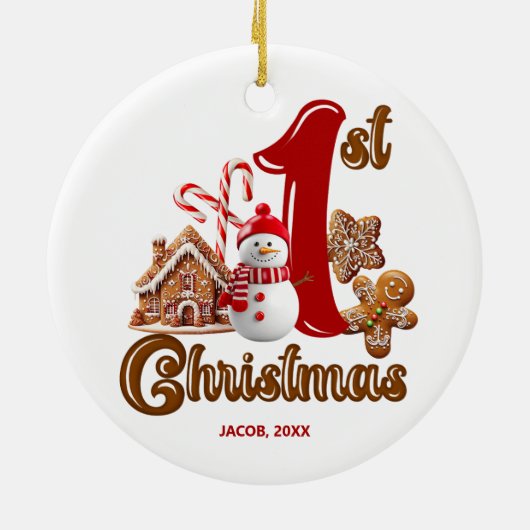 Lief eerste Kerstmis Keramisch Ornament (Achterkant)