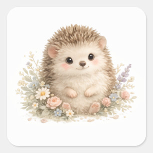 Lief Egeltje Europese Tuin  Vierkante Sticker