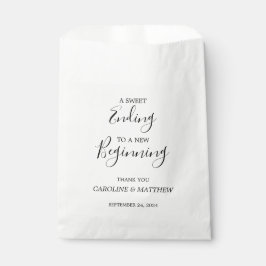 Lief einde aan een nieuw begin dank je bruiloft bedankzakje