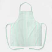 Lief Elegant Pepermunt Groen en Wit Gestreepte Schort (Voorkant)