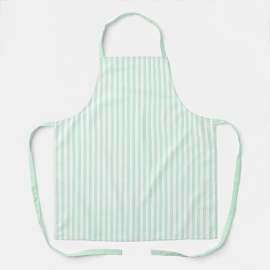 Lief Elegant Pepermunt Groen en Wit Gestreepte Schort (Voorkant)