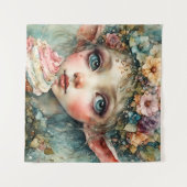 Lief elfje met een cupcake wandkleed (Voorkant (horizontaal))