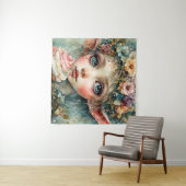 Lief elfje met een cupcake wandkleed (In Situ (horizontaal))