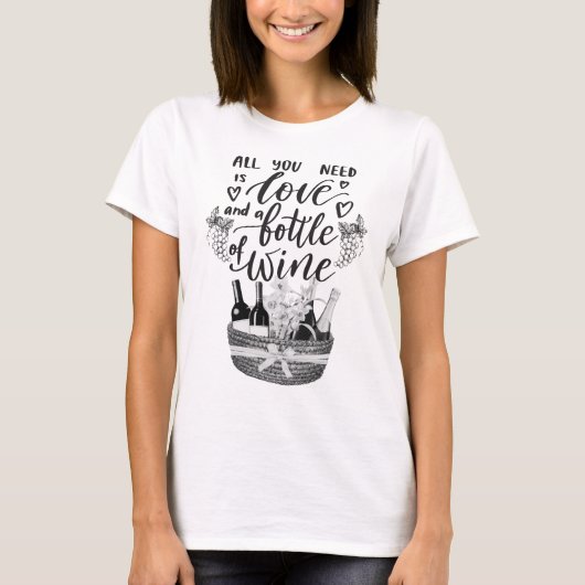 Lief en Grappig Wijndrinker T-shirt (Voorkant)