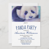 LIEF EN SCHATTIGE PANDA 10E VERJAARDAGSFEEST INVIT KAART (Voorkant)