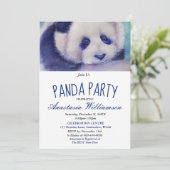 LIEF EN SCHATTIGE PANDA 10E VERJAARDAGSFEEST INVIT KAART (Staand voorkant)