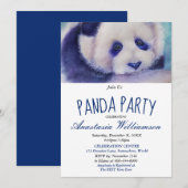 LIEF EN SCHATTIGE PANDA 10E VERJAARDAGSFEEST INVIT KAART (Voorkant / Achterkant)