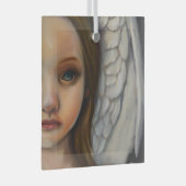 Lief engel meisje glas ornament (Voorkant Rechts)