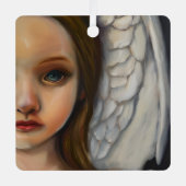 Lief engel meisje metalen ornament (Voorkant)