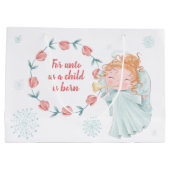 Lief engelachtig christelijk kerstfeest groot cadeauzakje (Achterkant)