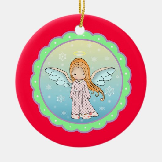 Lief engelornament keramisch ornament (Voorkant)